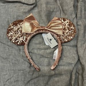 Disney Parks Rose Gold Sequin Minnie Ears